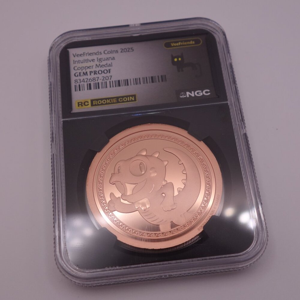 VeeFriends Coins 2025 Intuitive Iguana Copper Medal GEM PROOF Rookie Coin NGC